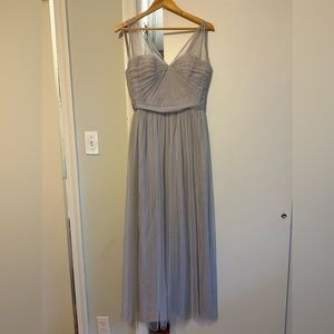 Light grey Amsale tulle bridesmaids dress. Worn once and in great condition!